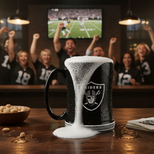 NFL Las Vegas Raiders Team Color 14oz Embossed Ceramic Relief Mu