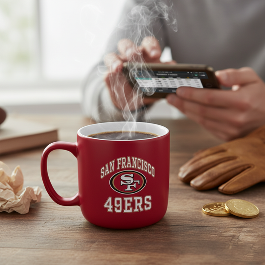 NFL San Francisco 49ers Team Color 14oz Embossed Ceramic Relief