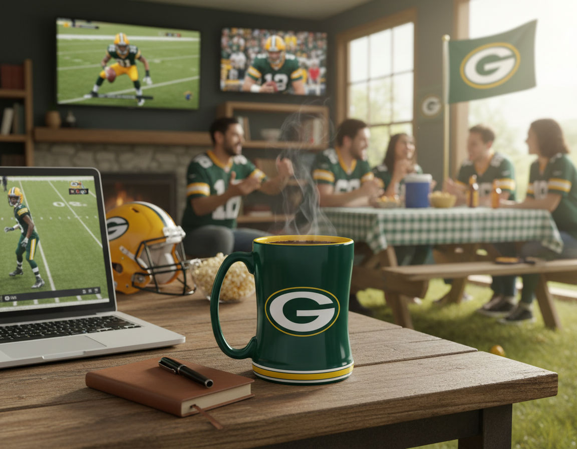 NFL Green Bay Packers Team Color 14oz Embossed Ceramic Relief Mu