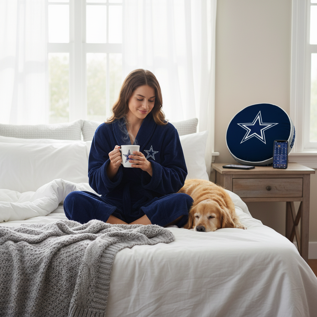 NFL Dallas Cowboys Plush ROBE, Team Logo Embroidered