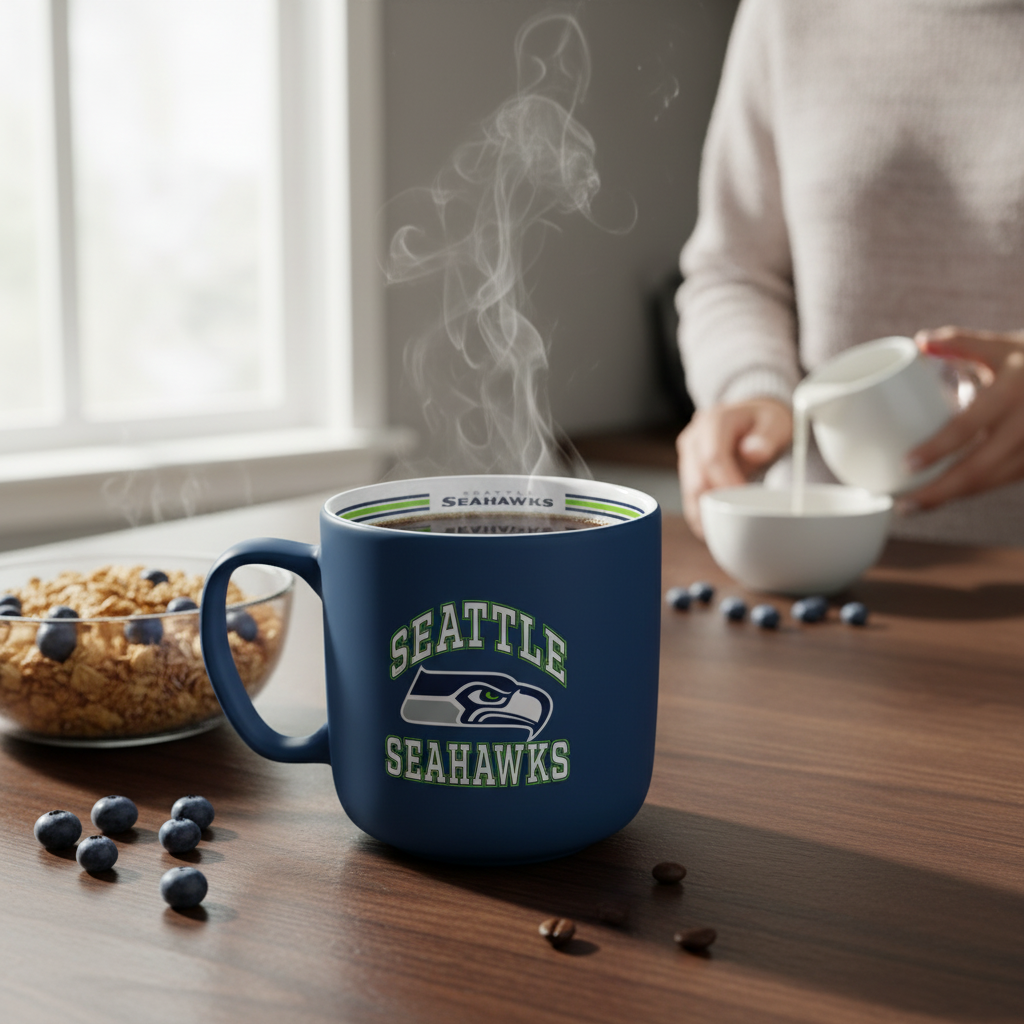 NBA Seattle Seahawks Team Color 14oz Embossed Ceramic Relief Mug