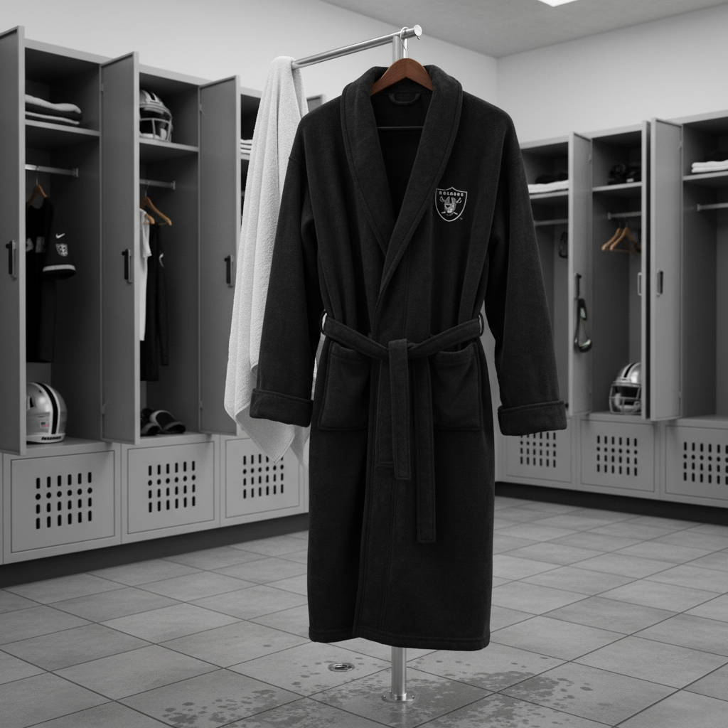 NFL Las Vegas Raiders Plush ROBE, Team Logo Embroidered