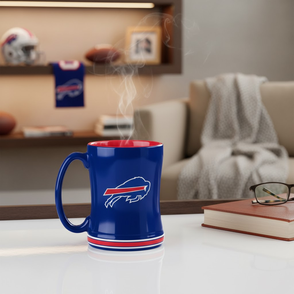 NFL Buffalo Bills Team Color 14oz Embossed Ceramic Relief Mug