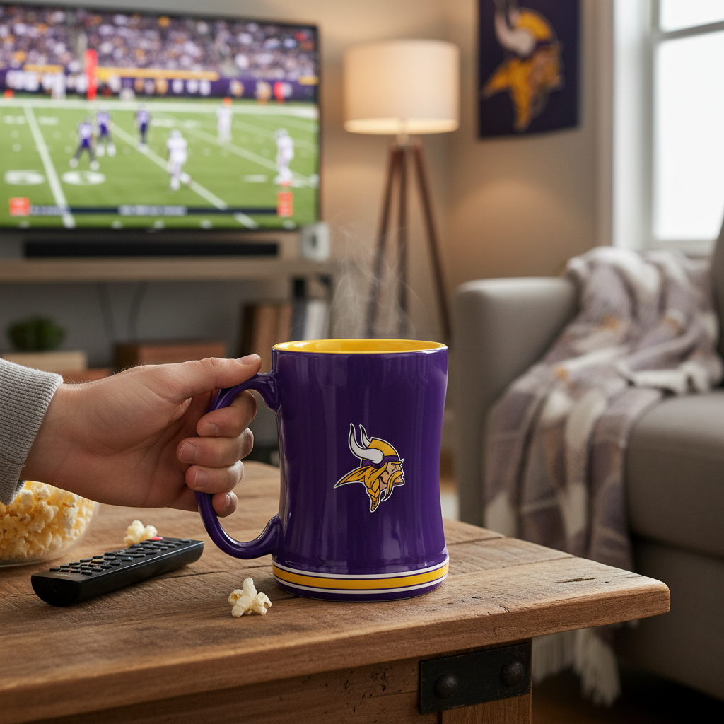 NFL Minnesota Vikings Team Color 14oz Embossed Ceramic Relief Mu