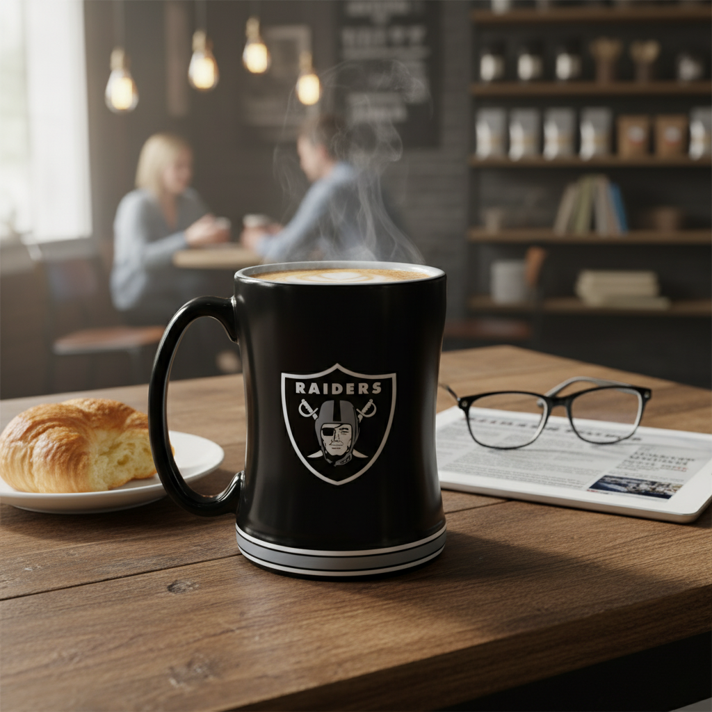 NFL Las Vegas Raiders Team Color 14oz Embossed Ceramic Relief Mu