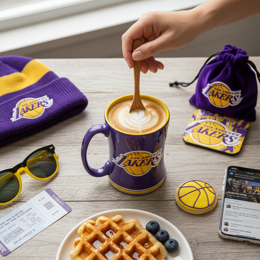 NBA Los Angeles Lakers Team Color 14oz Embossed Ceramic Relief Mug