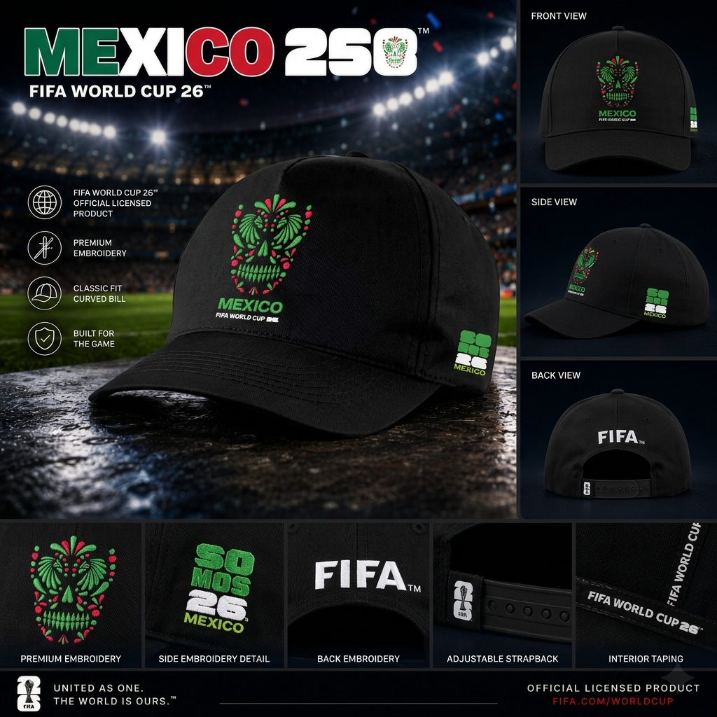 FIFA Mexico Black Baseball Cap – Official Fan Supporter Edition