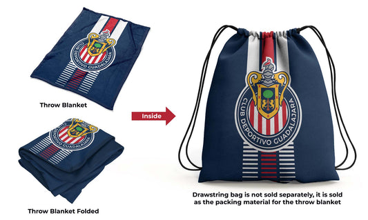 Soccer Chivas De Guadalajara Throw Silk Touch Blanket w/Carry Bag