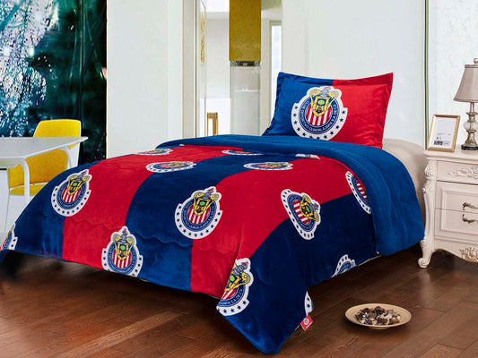 Soccer Chivas Twin Size 3pc Sherpa (Borrego) Set