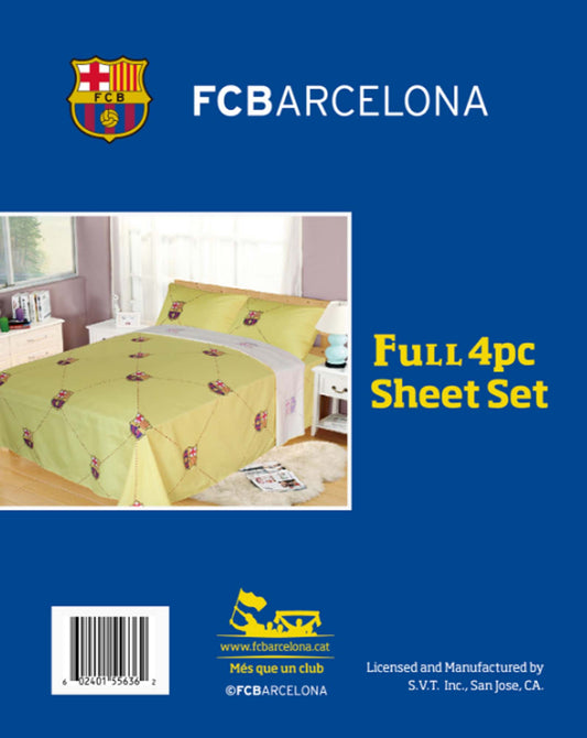 Soccer Full Size 4pc Sheet Set, FCBarcelona
