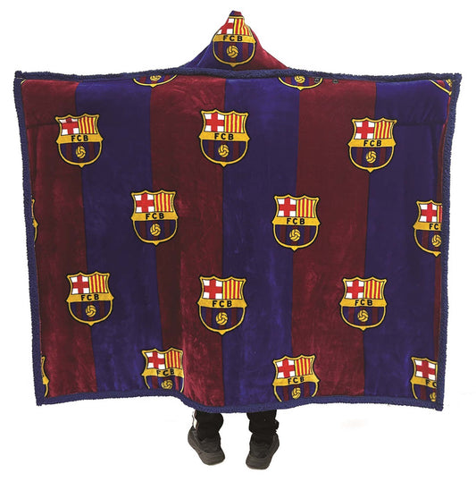 Soccer FCBarcelona, Wearable Hooded Blanket