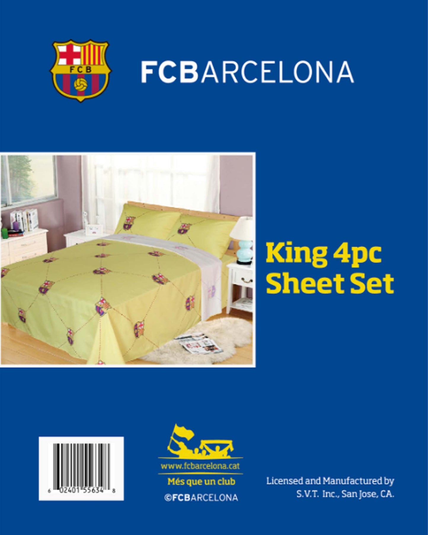Soccer Full Size 4pc Sheet Set, FCBarcelona