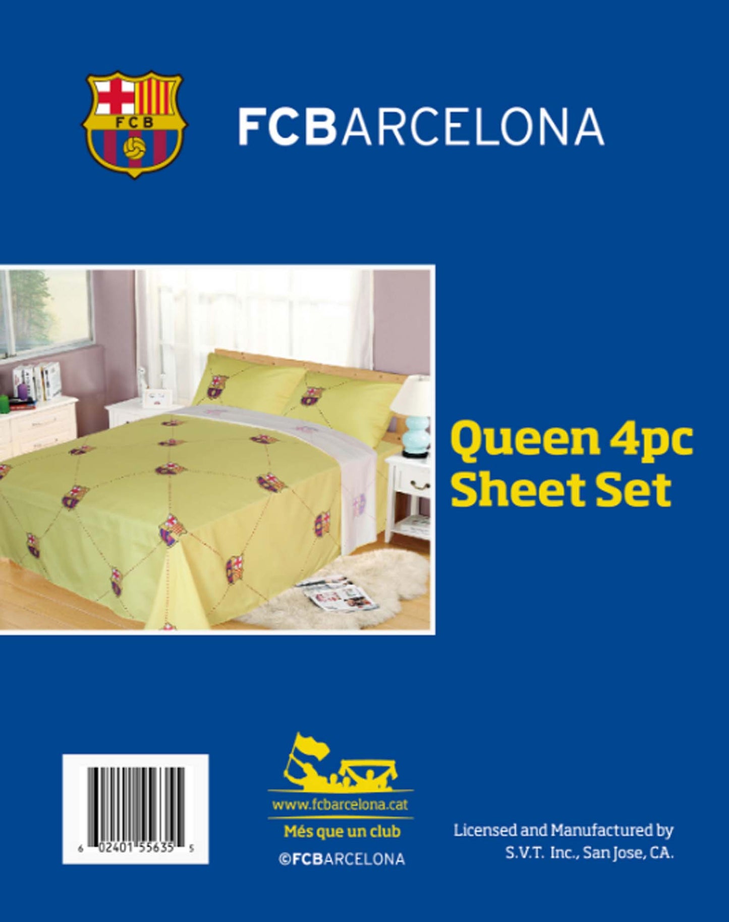 Soccer Full Size 4pc Sheet Set, FCBarcelona