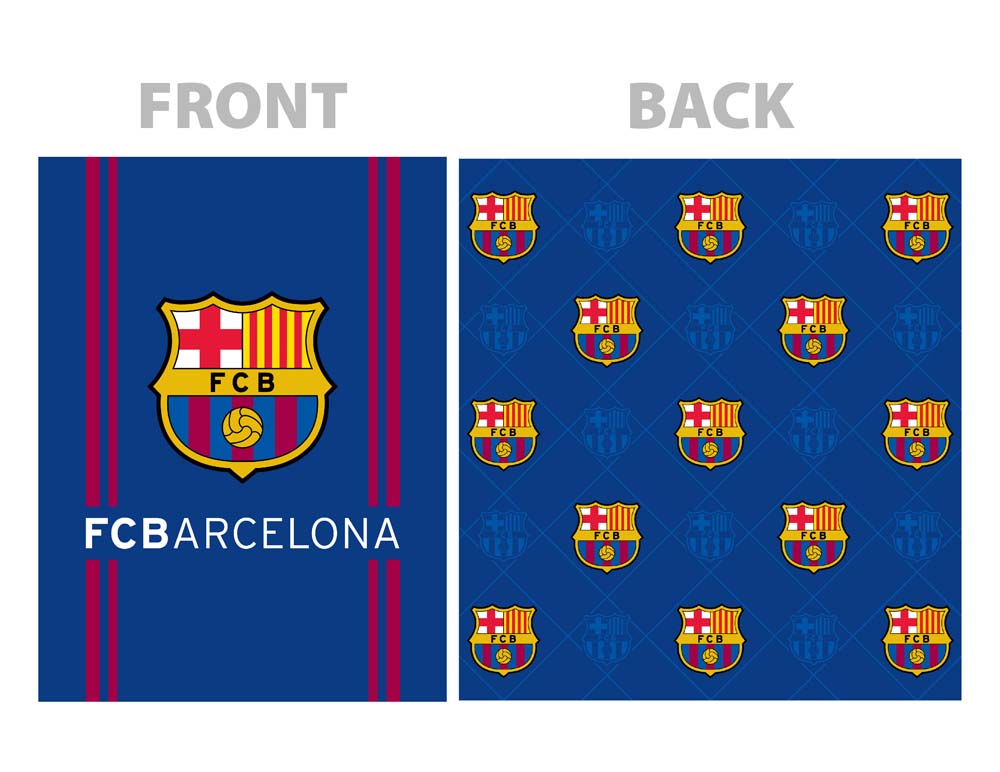 Soccer FC Barcelona Twin Size Reversible Blanket