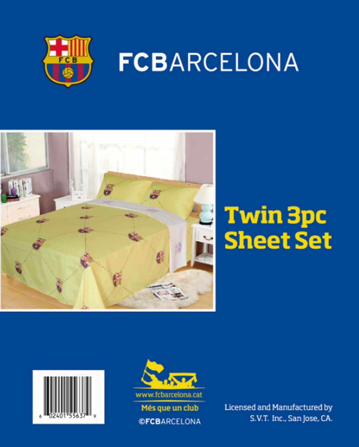 Soccer Full Size 4pc Sheet Set, FCBarcelona