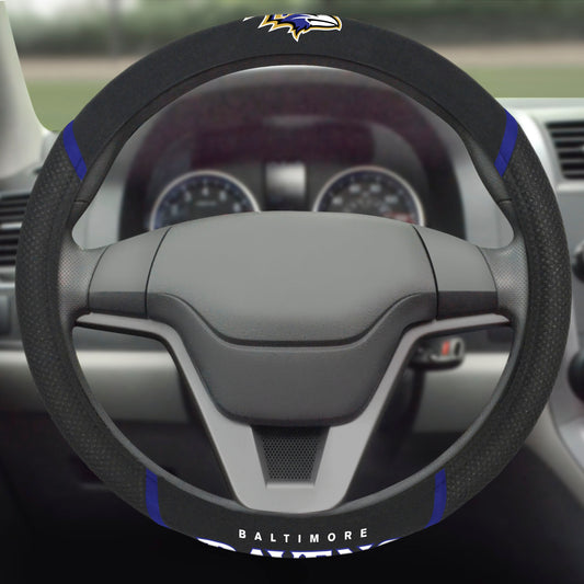 NFL Baltimore Ravens, Embroidered Steering Wheel Cover