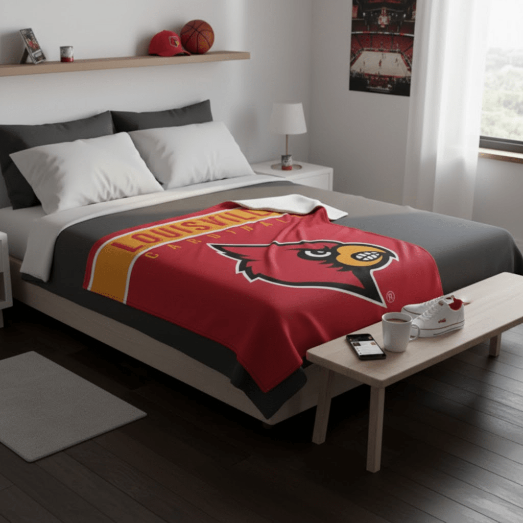 NCAA Louisville Cardinals 60x80" Plush Blanket - Officially Licensed My Store Fan Gear - Apparel category - Fan Trendz