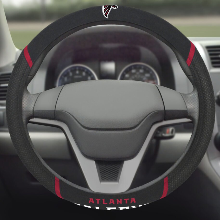 NFL Atlanta Falcons, Embroidered Steering Wheel Cover - Officially Licensed My Store Fan Gear - Apparel category - Fan Trendz