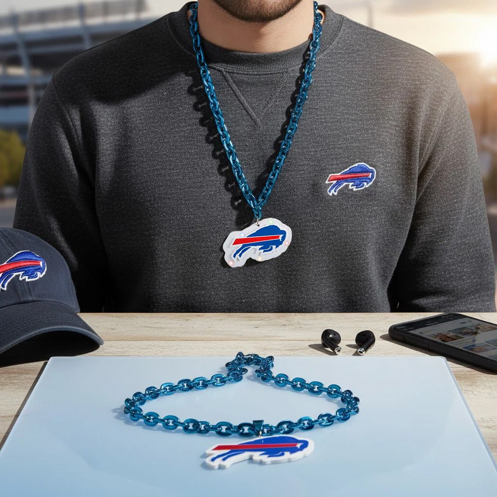 NFL Buffalo Bills, Light up Big Logo Fan Chain - Officially Licensed My Store Fan Gear - Apparel category - Fan Trendz