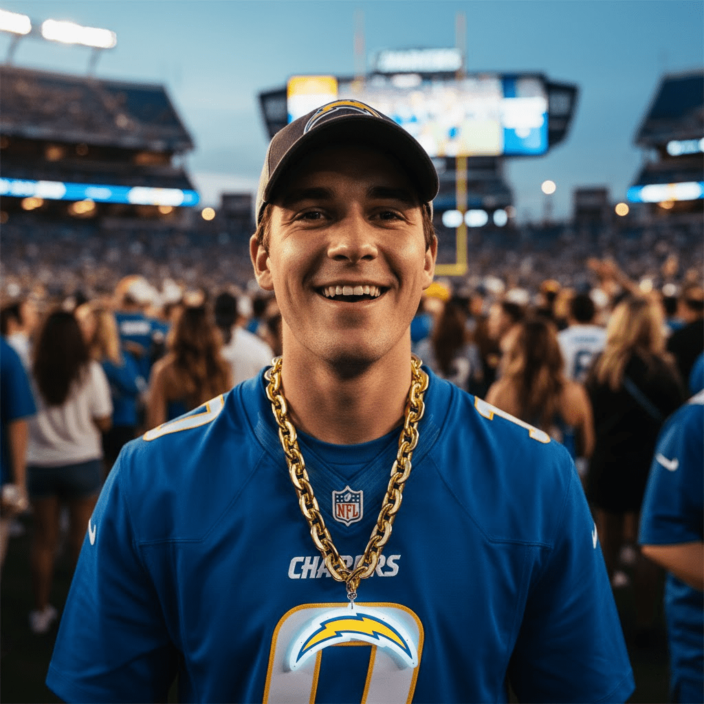 NFL Chargers, Light up Big Logo Fan Chain - Officially Licensed My Store Fan Gear - Apparel category - Fan Trendz