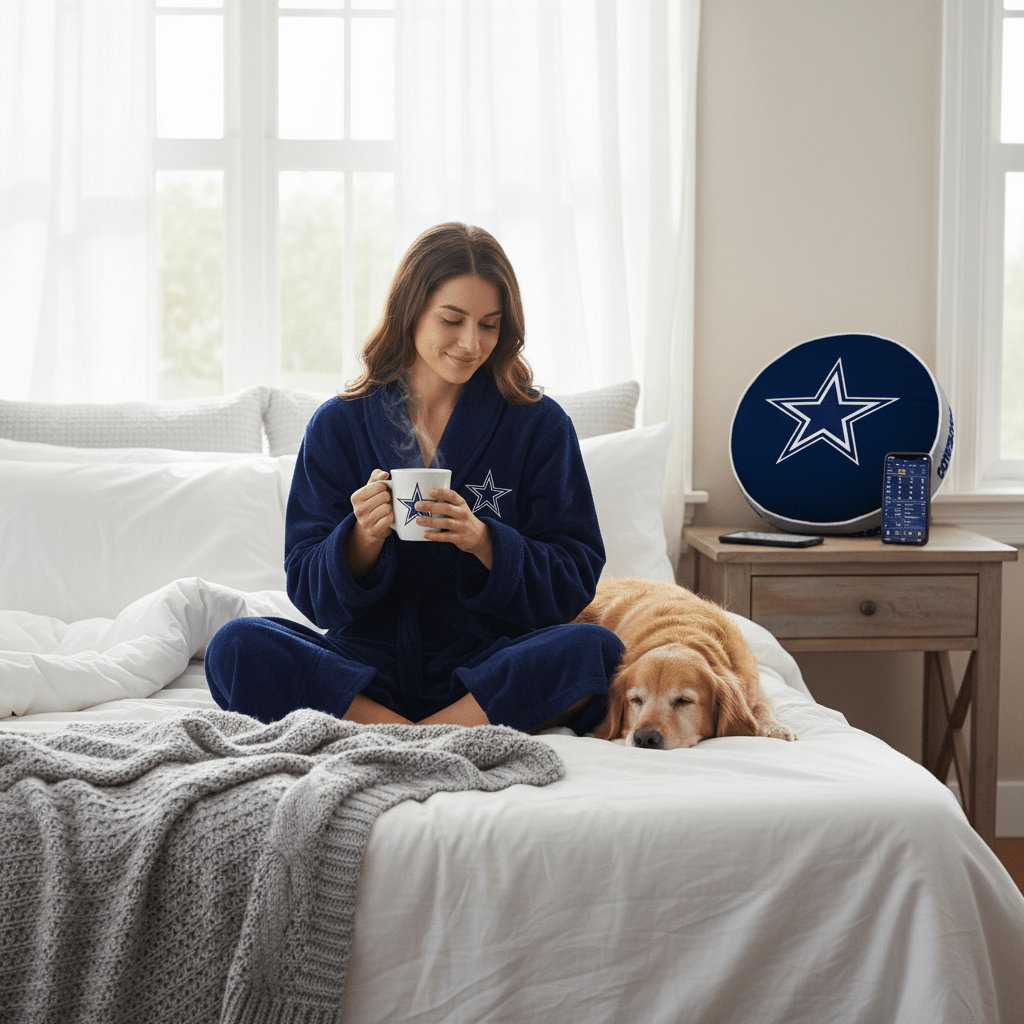 NFL Dallas Cowboys Plush ROBE, Team Logo Embroidered - Officially Licensed My Store Fan Gear - Apparel category - Fan Trendz