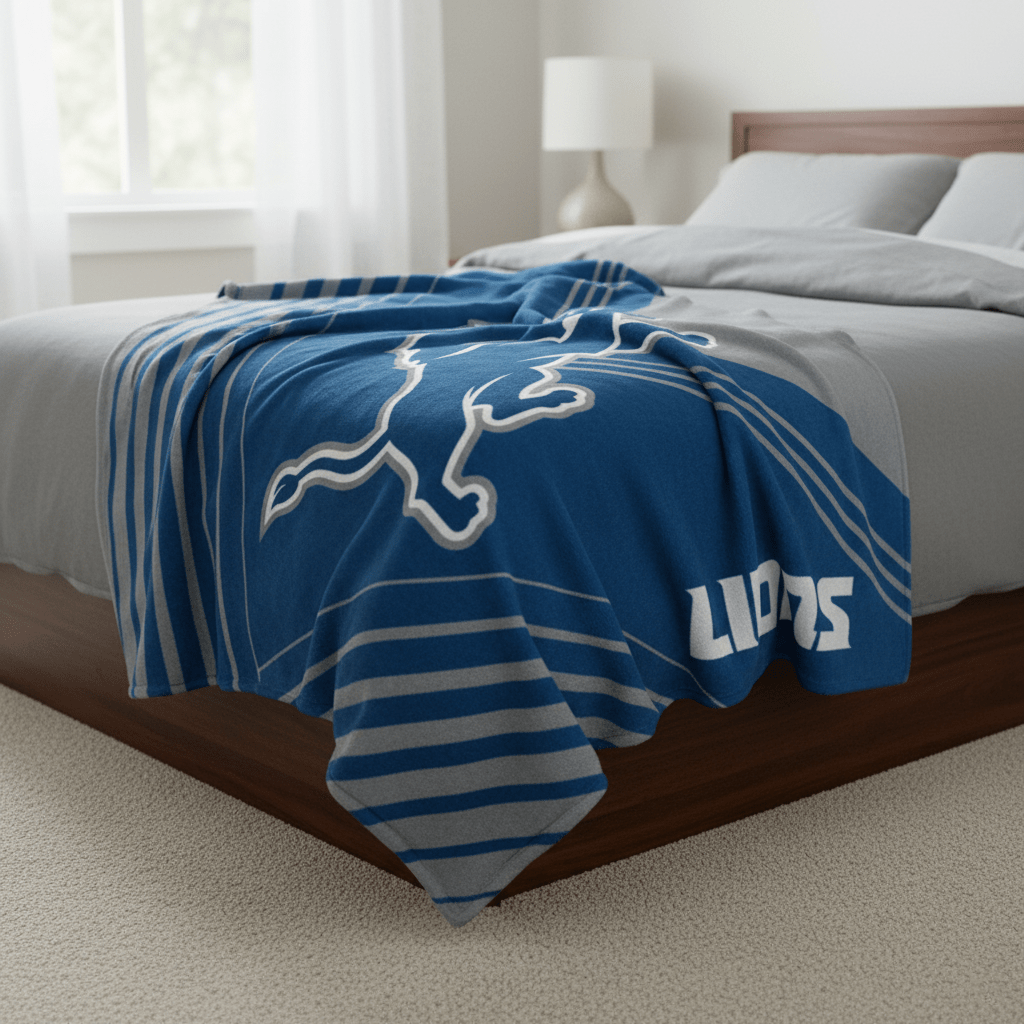 NFL Detriot Lions 60 x 80 Plush Blanket - Officially Licensed My Store Fan Gear - Apparel category - Fan Trendz