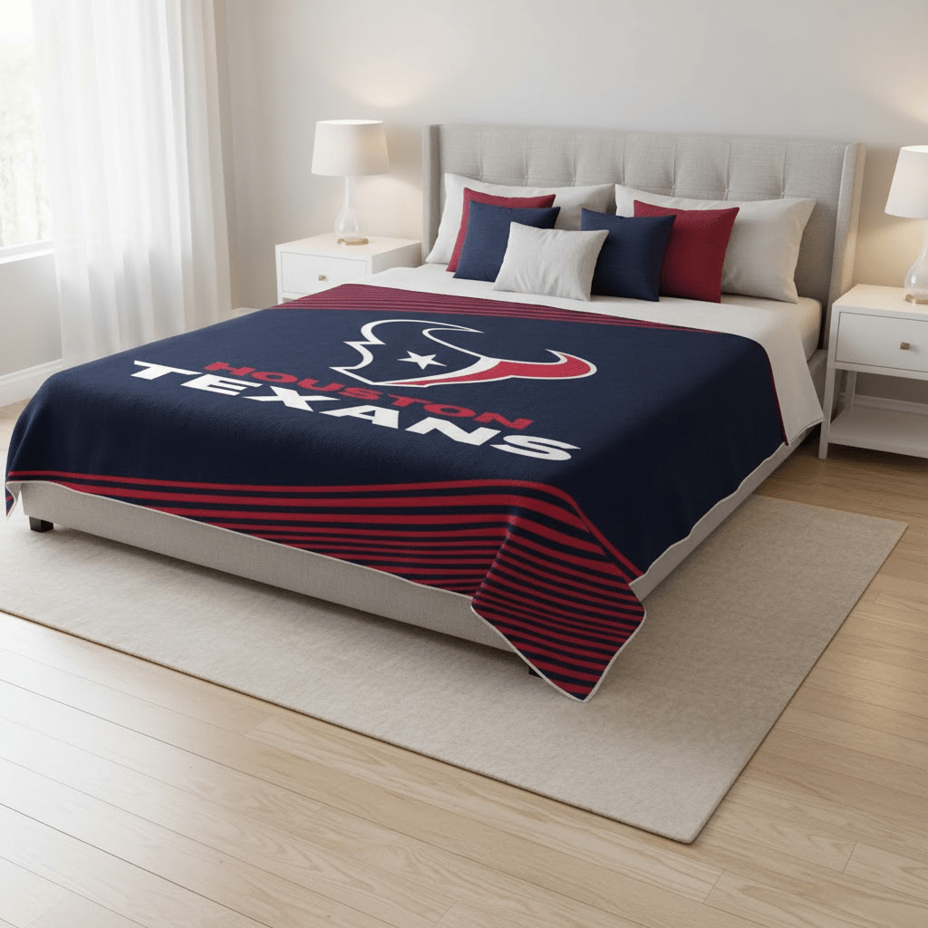 NFL Houston Texans Queen Size Plush Blanket - Officially Licensed My Store Fan Gear - Apparel category - Fan Trendz