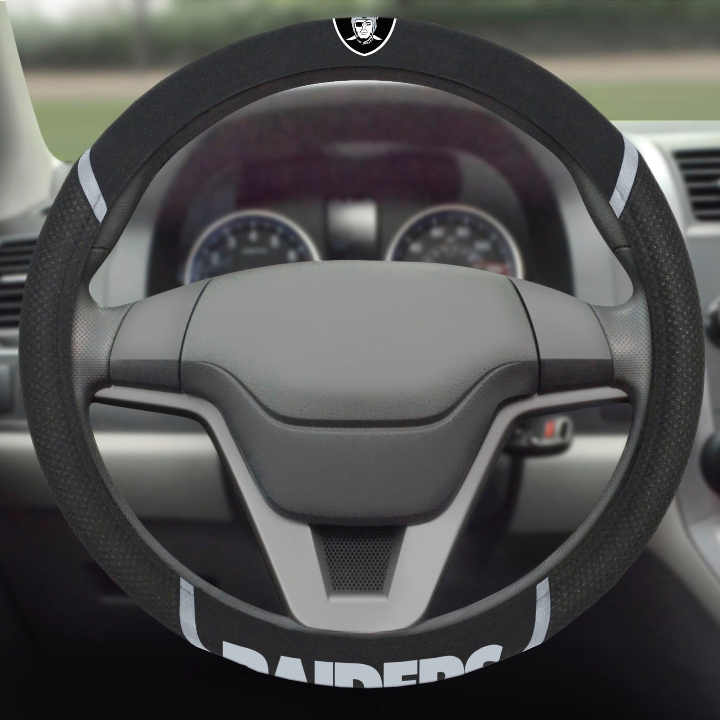 NFL Las Vegas Raiders, Embroidered Steering Wheel Cover - Officially Licensed My Store Fan Gear - Apparel category - Fan Trendz