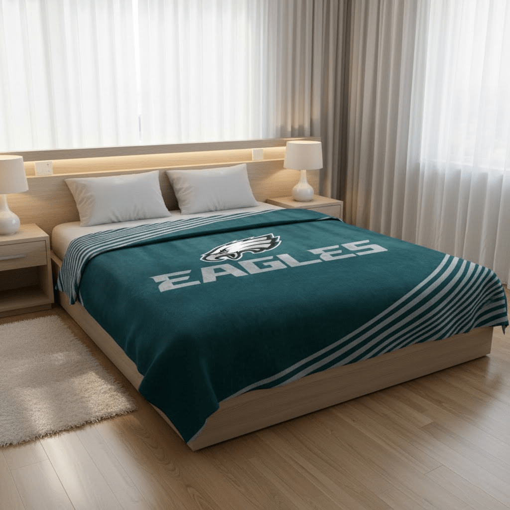 NFL Philadelphia Eagles Queen Size Plush Blanket - Officially Licensed My Store Fan Gear - Apparel category - Fan Trendz
