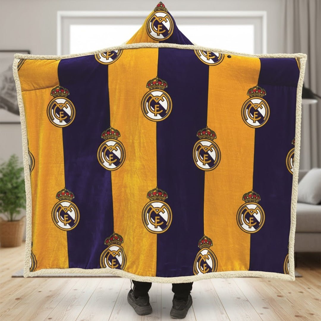 Real Madrid, Wearable Hooded Blanket - Officially Licensed My Store Fan Gear - Apparel category - Fan Trendz