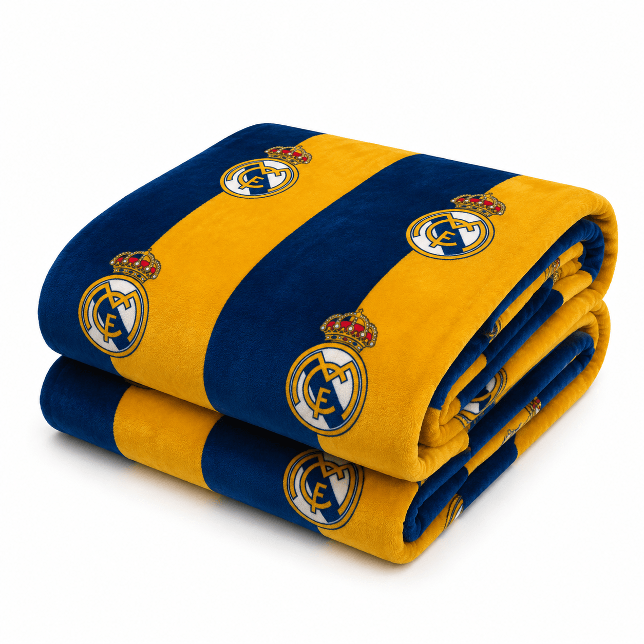 Soccer 3pc Sherpa Twin SIze (Borrego) Lined Blanket Set, Real Madrid - Officially Licensed My Store Fan Gear - Apparel category - Fan Trendz