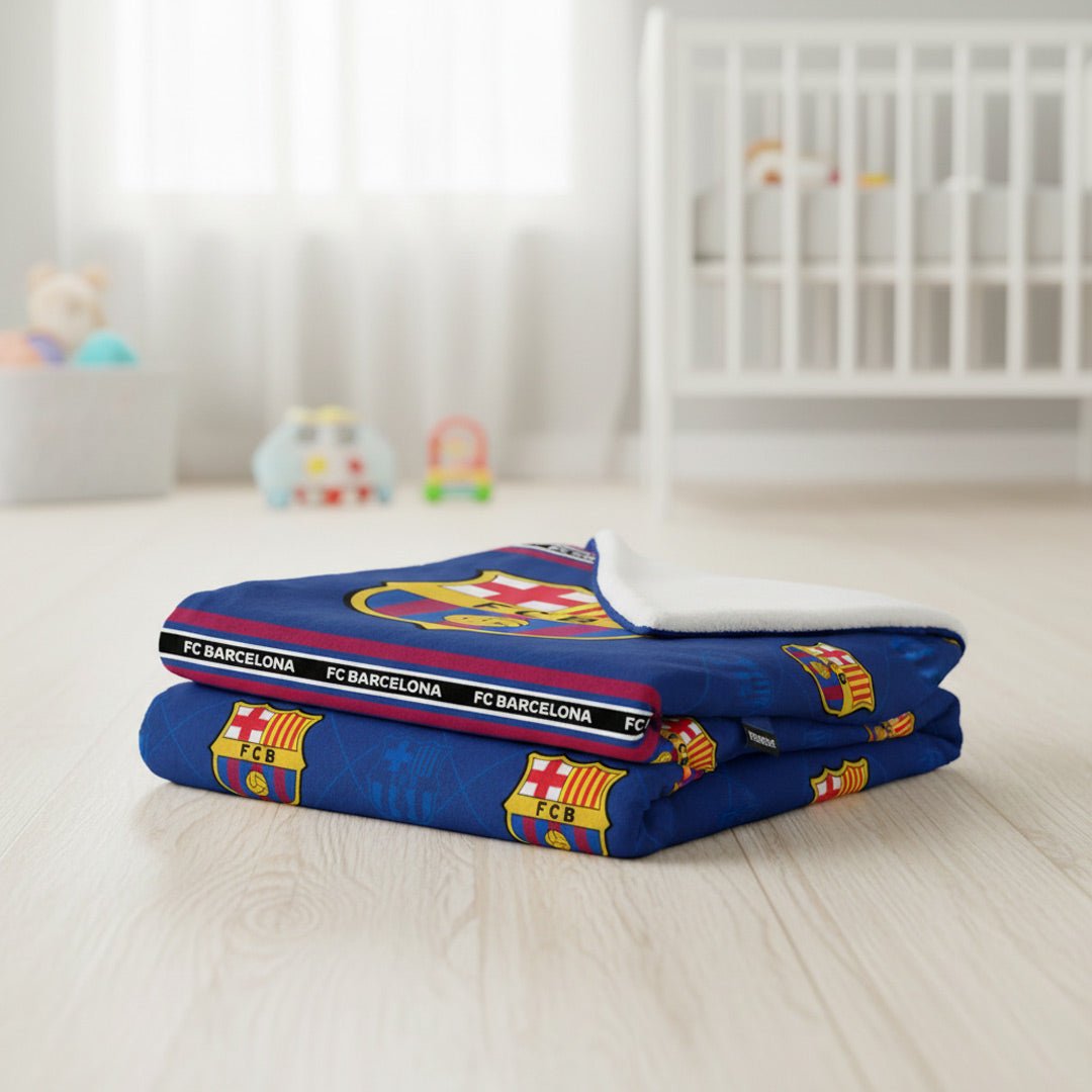 Soccer FC Barcelona Baby Size Reversible Blanket - Officially Licensed My Store Fan Gear - Apparel category - Fan Trendz