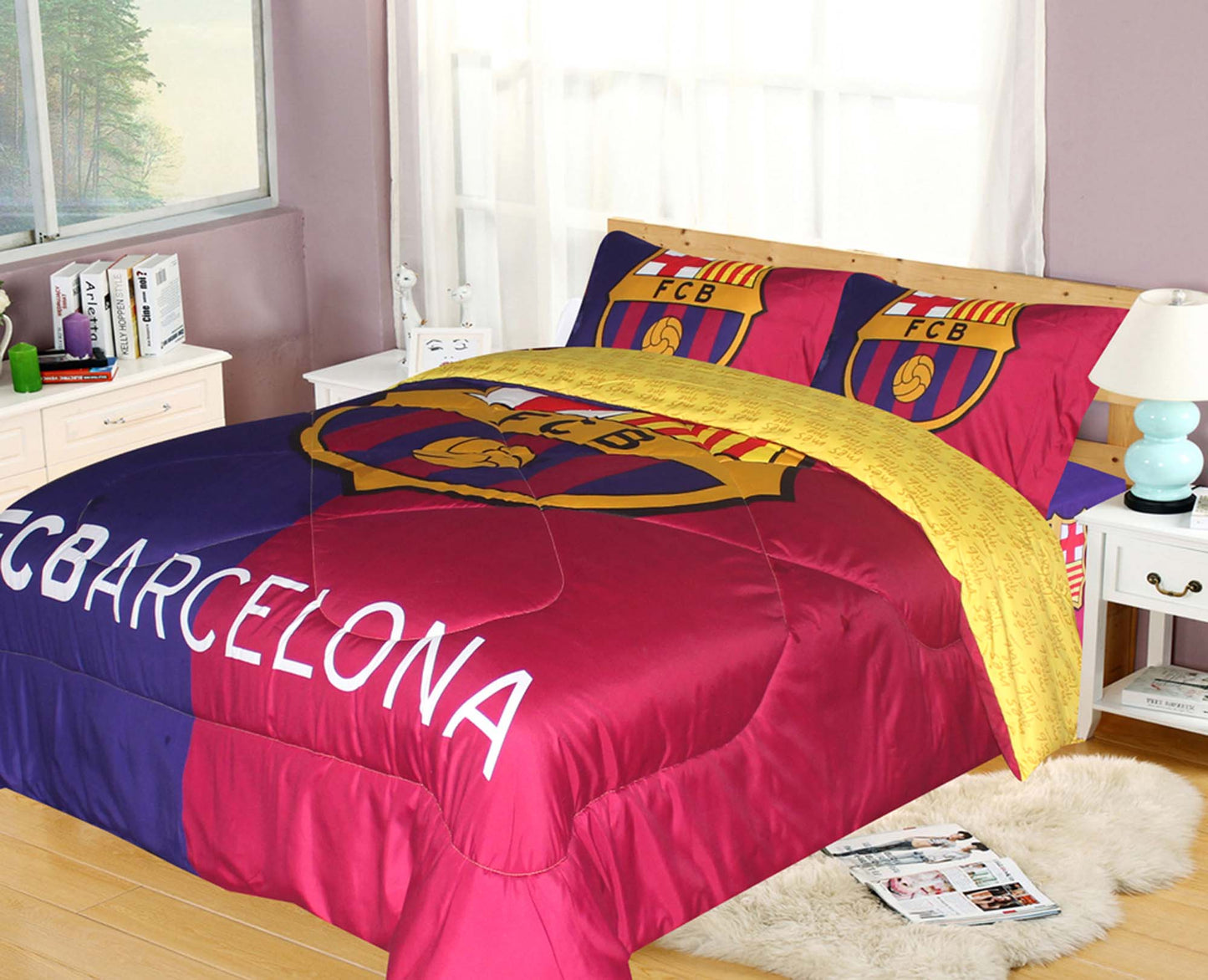Soccer King 4pc Comforter Set, FCBarcelona - Officially Licensed My Store Fan Gear - Apparel category - Fan Trendz