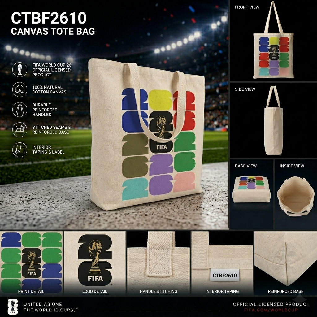 FIFA Canvas Tote Bag – Official Football Fan Edition Carry Bag