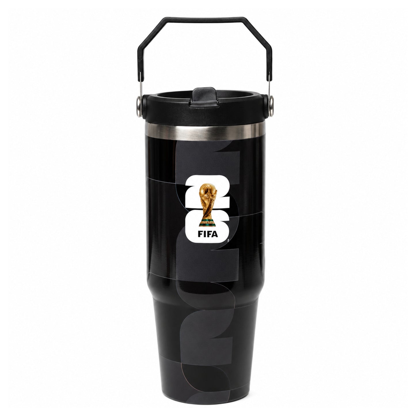 FIFA Black Stainless Steel 30oz Bottle with Handle – Official Fan Edition