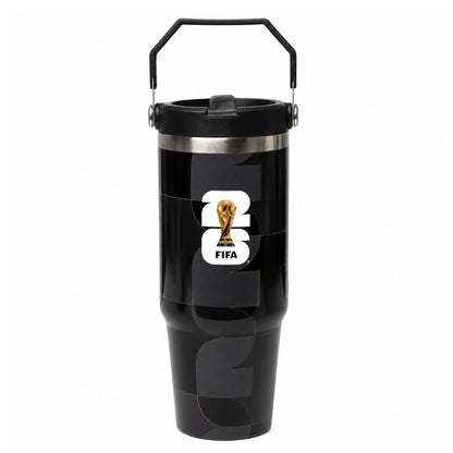 FIFA Black Stainless Steel 30oz Bottle with Handle – Official Fan Edition