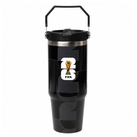 FIFA Black Stainless Steel 30oz Bottle with Handle – Official Fan Edition