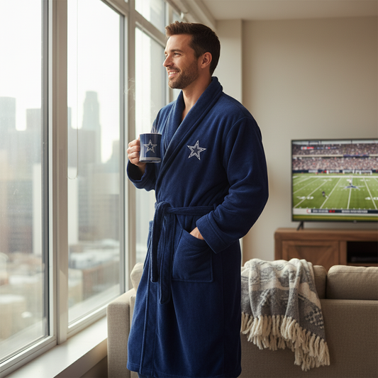 NFL Dallas Cowboys Plush ROBE, Team Logo Embroidered