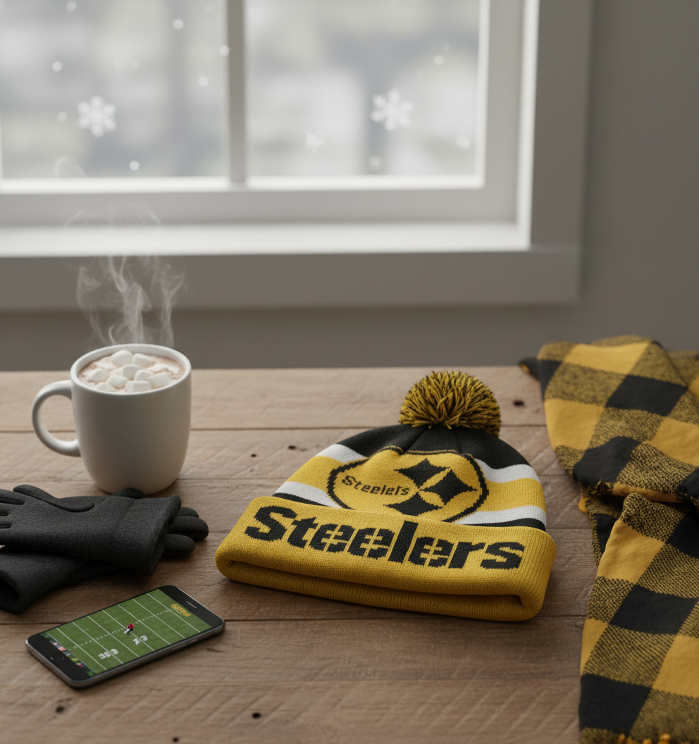 NFL Pittsburgh Steelers, Ball Ornament with Beanie Inside
