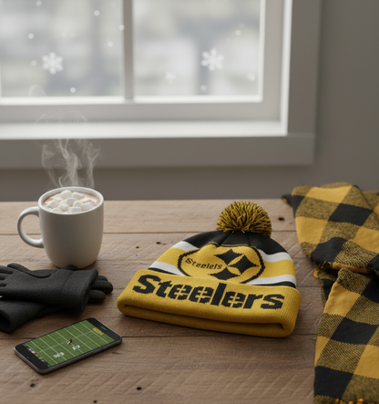 NFL Pittsburgh Steelers, Ball Ornament with Beanie Inside