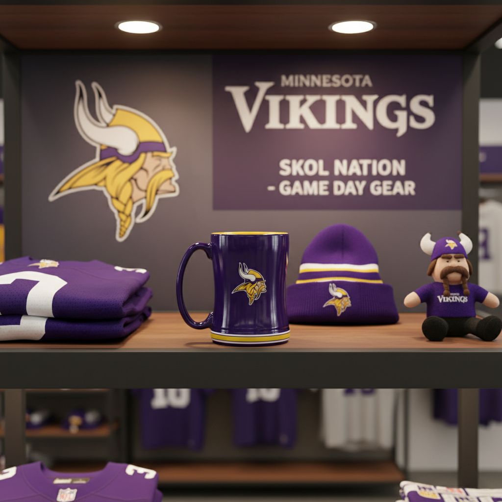 NFL Minnesota Vikings Team Color 14oz Embossed Ceramic Relief Mu