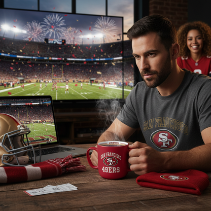 NFL San Francisco 49ers Team Color 14oz Embossed Ceramic Relief