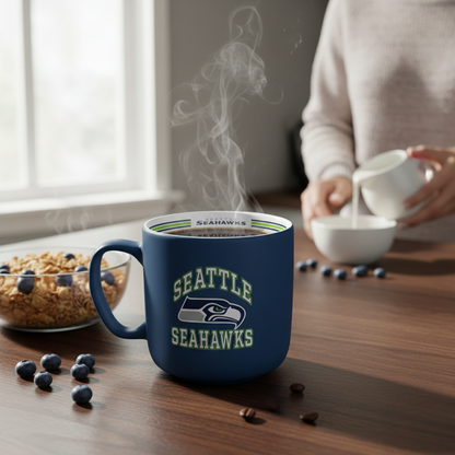NBA Seattle Seahawks Team Color 14oz Embossed Ceramic Relief Mug