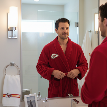NFL Kansas City Chiefs Plush ROBE, Team Logo Embroidered