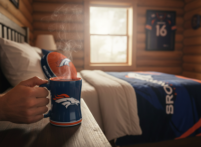 NFL Denver Broncos Team Color 14oz Embossed Ceramic Relief Mug