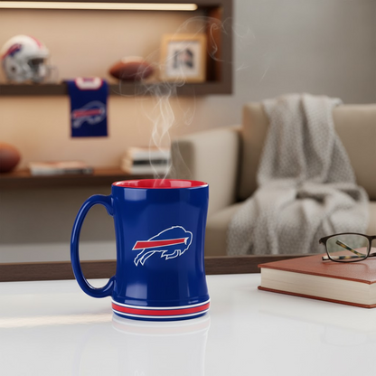 NFL Buffalo Bills Team Color 14oz Embossed Ceramic Relief Mug
