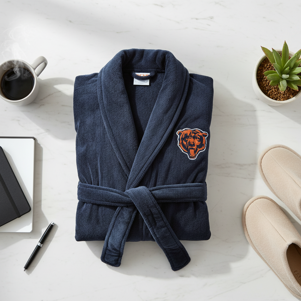 NFL Chicago Bears Plush ROBE, Team Logo Embroidered