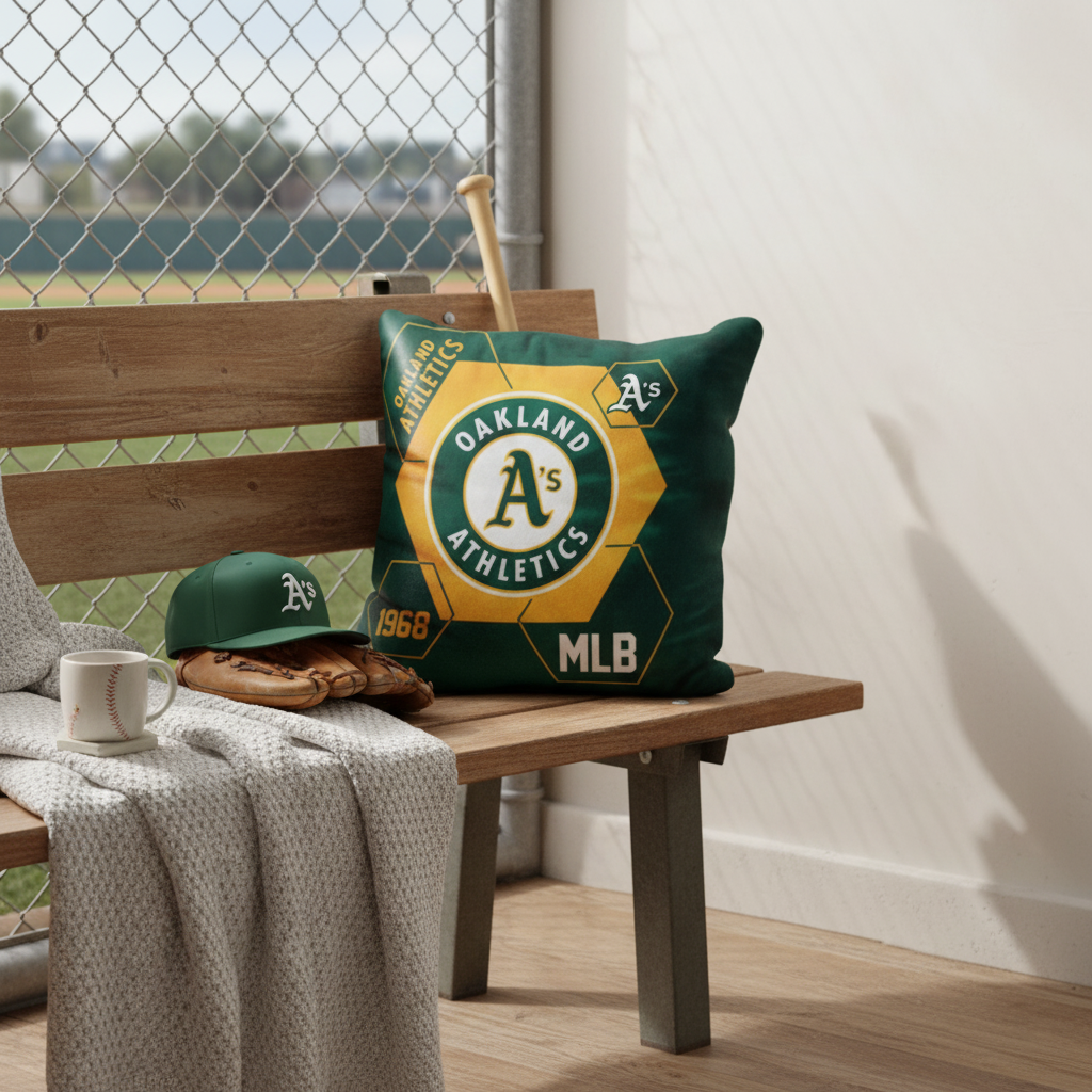 MLB Oakland Athletics Velvet Plush 18x18" CUSHION