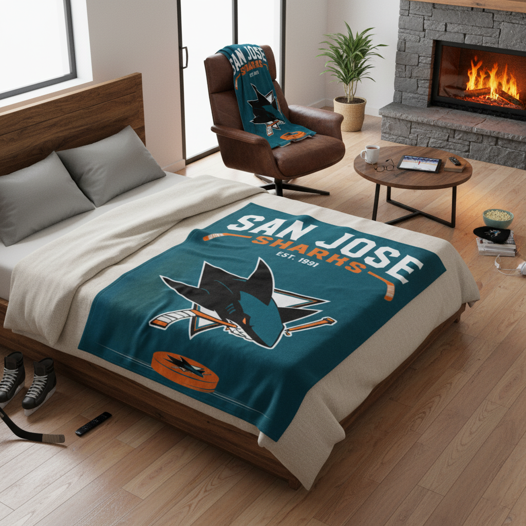 NHL San Jose Sharks 60 x 80" Plush Blanket
