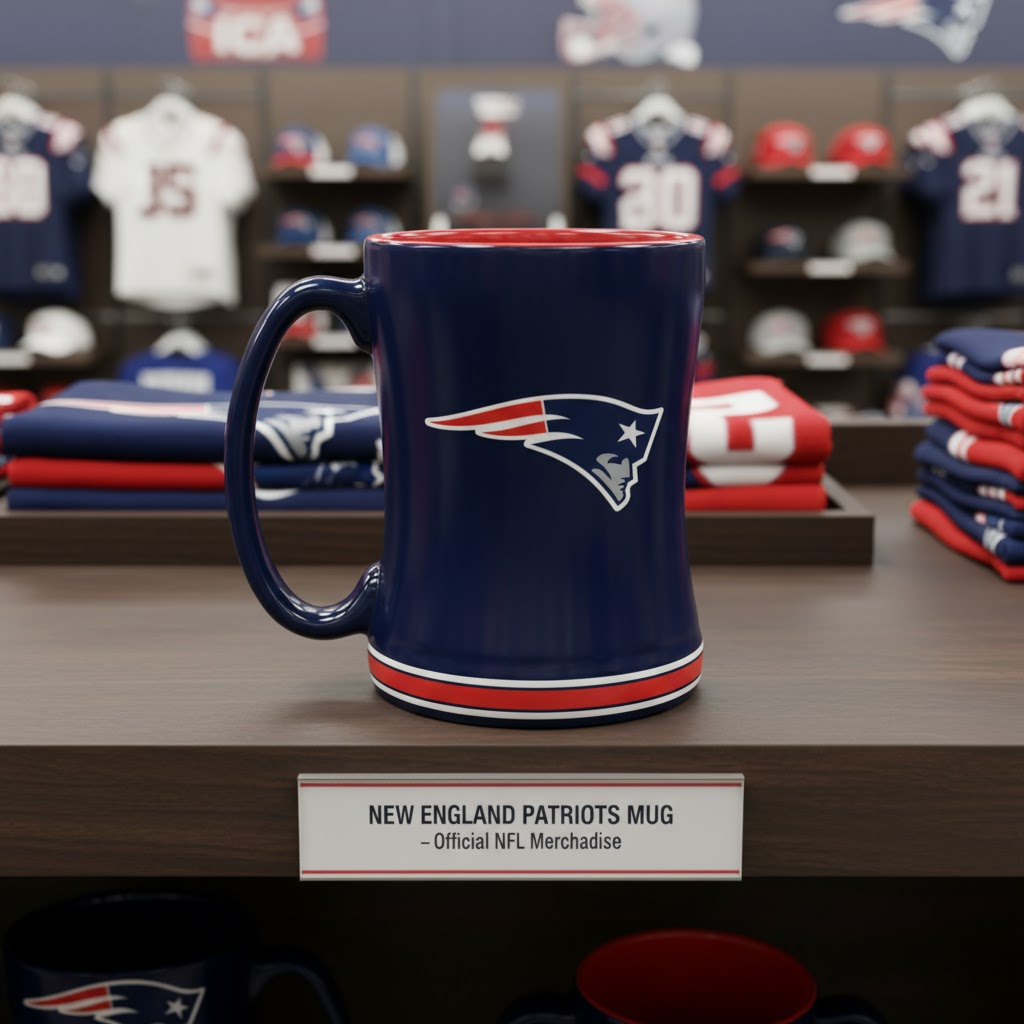 NFL New England Patriots Team Color 14oz Embossed Ceramic Relief